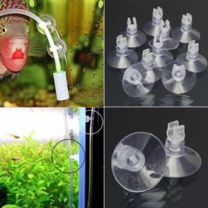 Aquarium Airline Tubing Suction Cup Transparent, 20 Pcs - Fish Tank Air Hose Suction Cup Holder Connector