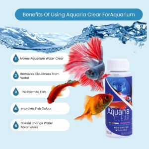 Aquaria Clear for Aquarium Fish Tank Cloudy Water Remover | for Crystal Clear Water  (Pack of 1) 120ml