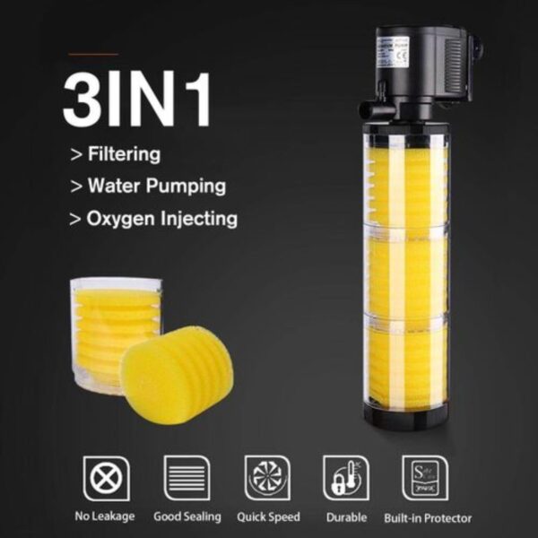 Multi Function Powerful Aquarium Internal Filter/ 1500L/Hr | Perfect for 5 Feet