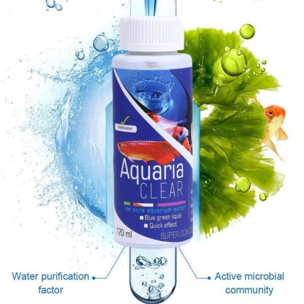 Aquaria Clear for Aquarium Fish Tank Cloudy Water Remover | for Crystal Clear Water  (Pack of 1) 120ml