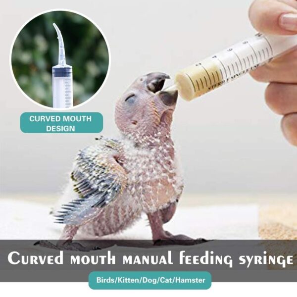 Hand Feeding Syringe with Curve Tip for Birds, Hamsters, Puppys & Kittens (Pack of 2)