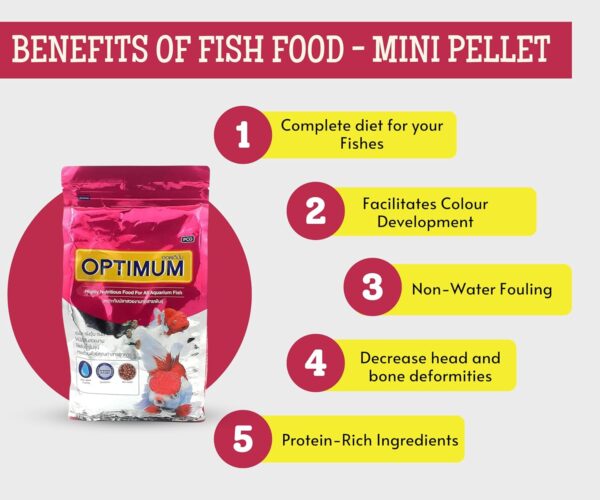 Optimum Fish Food - 500gm (Mini Pellet) | Highly Digestible