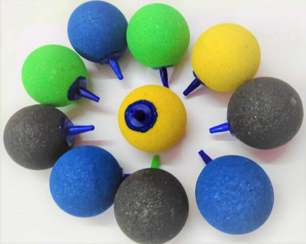 Multi Colored 1.5" Ball Shaped Air Stone | Bubble Diffuser Air Stones