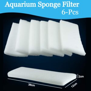 6pcs Aquarium Filter Sponge Fish Tank Filters Sponge pad Reusable Mechanical and Biological