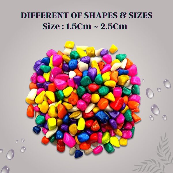 Colored Decorative Multicolor Stones - (1Kg, Small)
