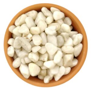 White Colour 1KG Pebble Stones for Home Decorative|Vase Fillers| Aquarium Fish Tank |Lawn|Multi-Purpose