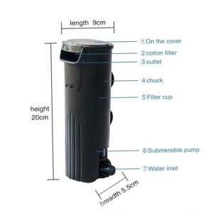 Sobo WP-208h Hang On Biochemical Filter Corner Aquarium Filter