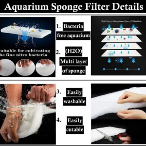 Aquarium Bio Sponge Filter Pad for Filteration Contains Biochemical Cotton Sponge