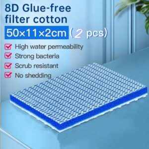 Upgraded 8D Multi Layer 50 * 11Cm (Pack of 2) Reusable Aquarium and Koi Pond Filter Media Sponge